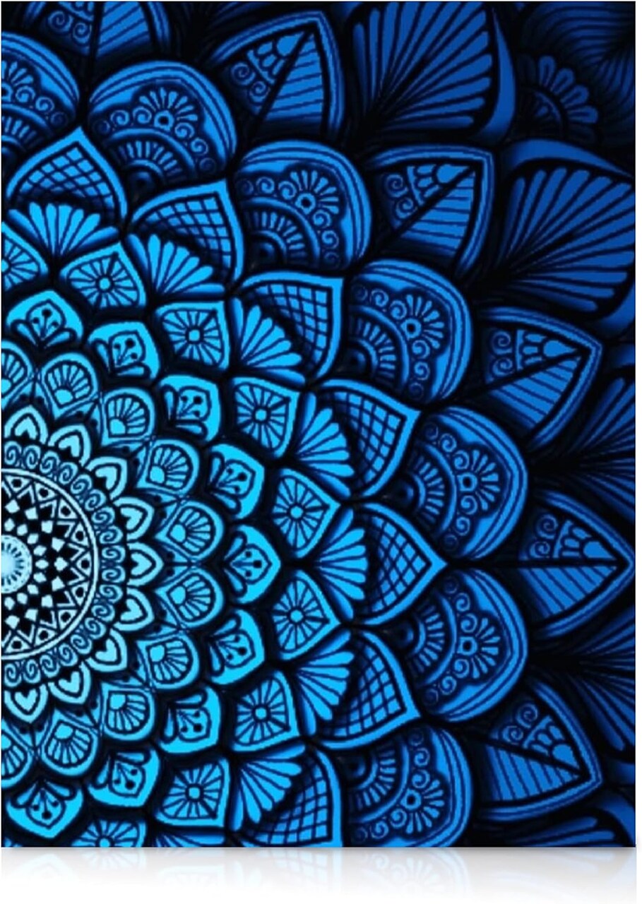 Mandala Diamond Painting Kits for Adults, Blue and Black Pattern 5D Diamond Painting for Adults, DIY Mandala Wall Art, Cross Stitch Pattern Gem Art, Full Round Drill 12x16